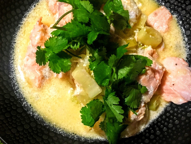 Blanquette De Saumon Aux Poireaux Et Au Curry Recette Par
