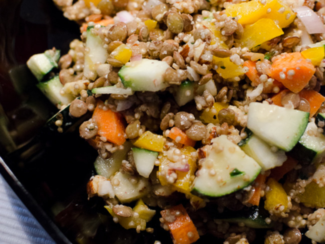 Salade De Lentilles Au Quinoa Et Aux Amandes Recette Par