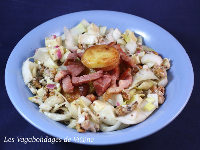 Salade D Endives Pommes De Terre Sautees Lardons Et Morteau