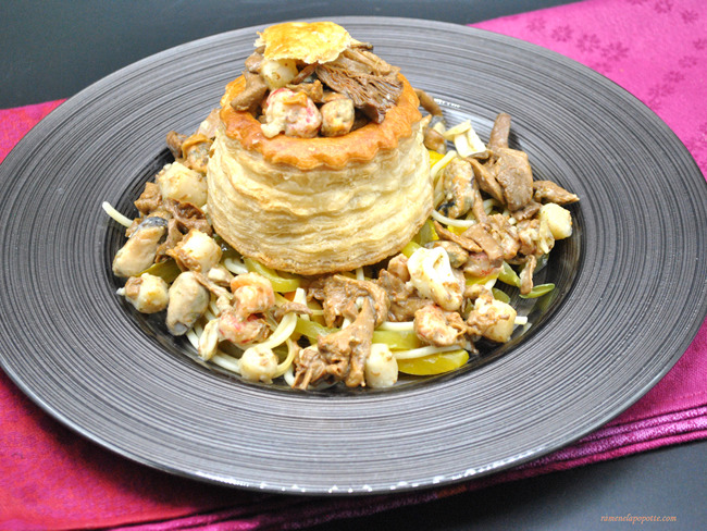 Vol Au Vent De Fruits De Mer Et Fromage Aux Herbes