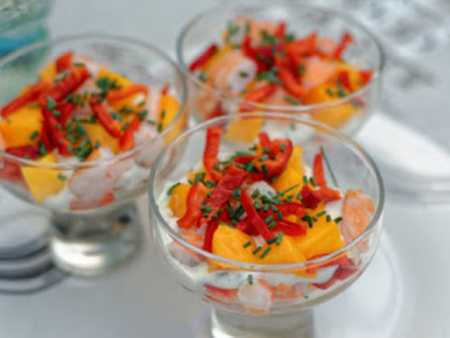 Verrines De Crevettes Mangue Et Poivrons Recette Par Ma Cuisine