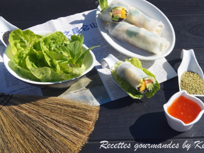 Rouleaux De Printemps Avocat Mangue Et Saumon Marine Recette