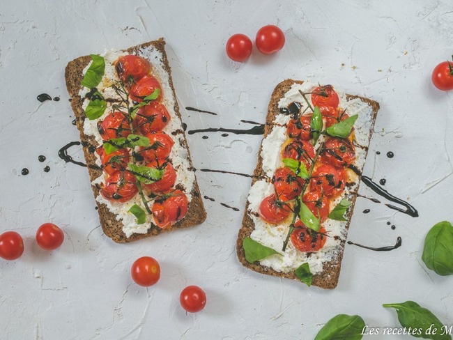 Bruschetta Aux Tomates Cerises Roties Recette Par Les Recettes