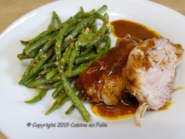 Cuisse De Dinde Marinée Haricots Verts Sésame Noix De Cajou