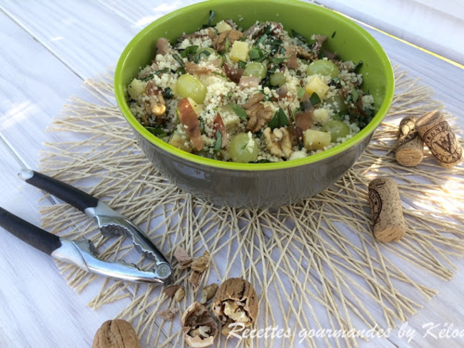 Taboule D Automne Au Raisin Jambon Fruits Secs Et Fromage Recette Par Kelou