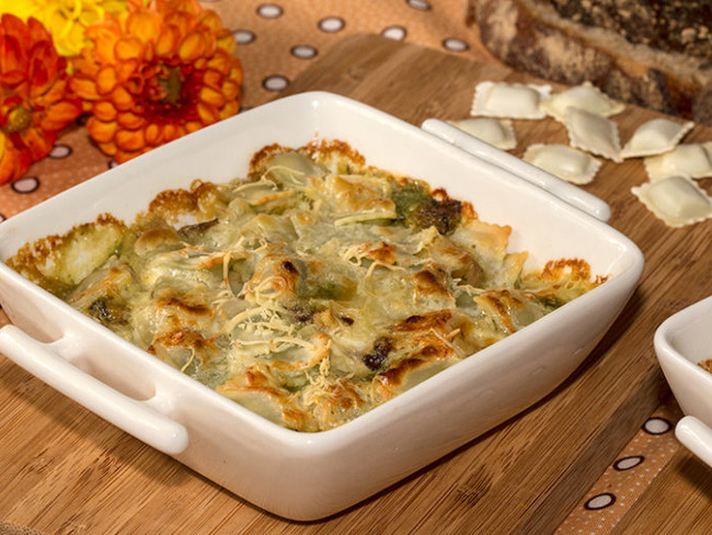 Gratin de ravioles du Dauphiné aux cèpes - Recette par Jackie