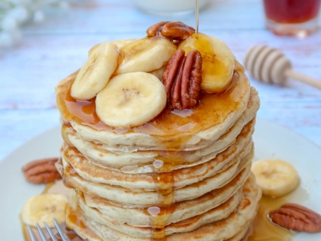 Pancakes à la banane sans oeuf vegan - Recette par Perle en sucre