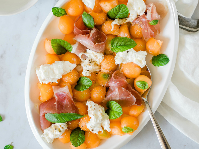 Salade de melon, mozzarella et jambon cru - Recette par Tangerine Zest