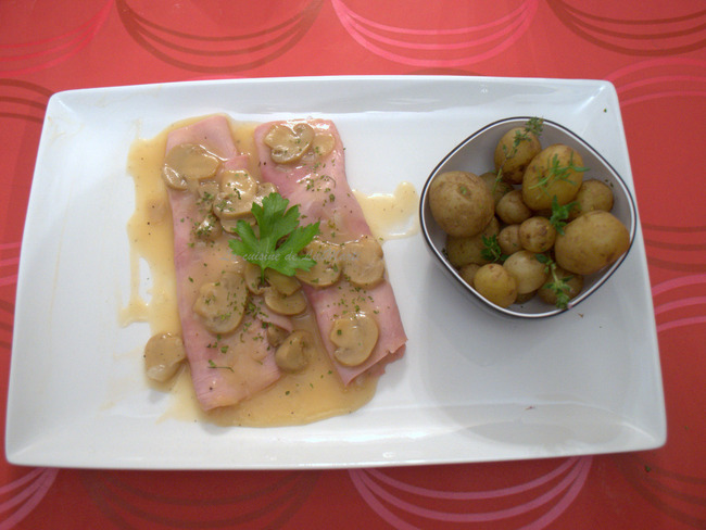 Jambon sauce madère et bonnottes de Noirmoutiers - Recette par Martine