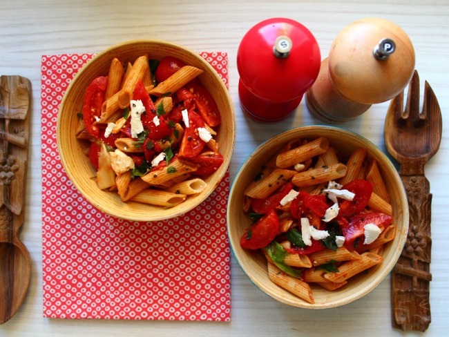 Salade De Penne Rigate Aux Poivrons Grilles Et Au Chevre Recette