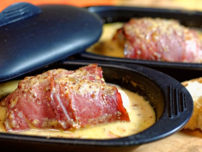 Papillotes De Poulet Au Jambon Cru Sauce A La Moutarde Balsamique