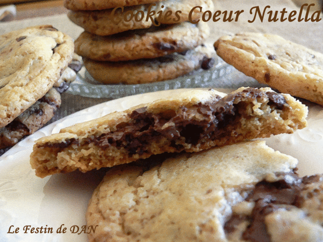 Cookies Chocolat Et Coeur Nutella Recette Par Le Festin De Dan