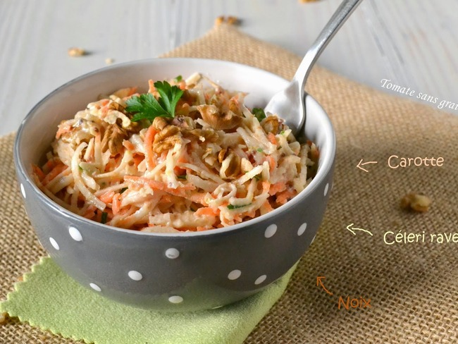 Salade De Celeri Rave Et Carotte Aux Noix Recette Par Tomate