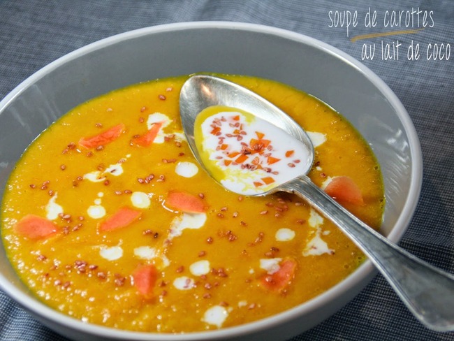 Soupe de carotte au lait de coco - Recette par Et Charlotte Découvrit