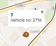 A screenshot showing a bus’s exact position on an interactive map