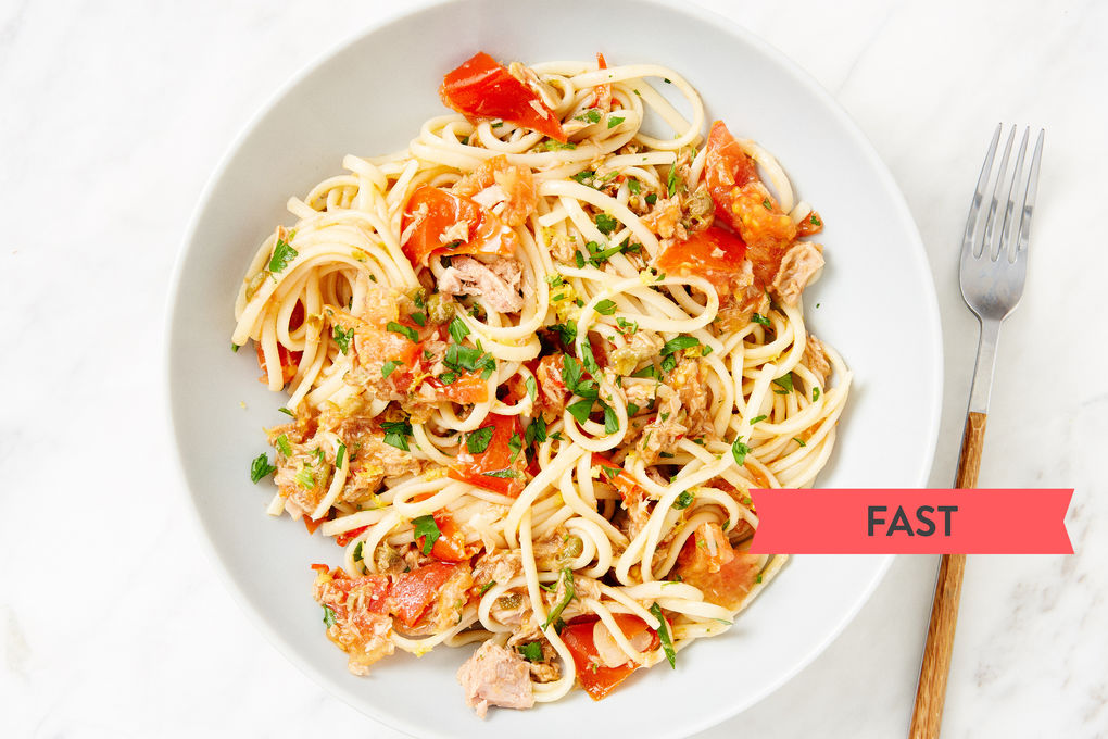 Tuna Puttanesca Pasta With Lemon Capers And Tomato Marley Spoon