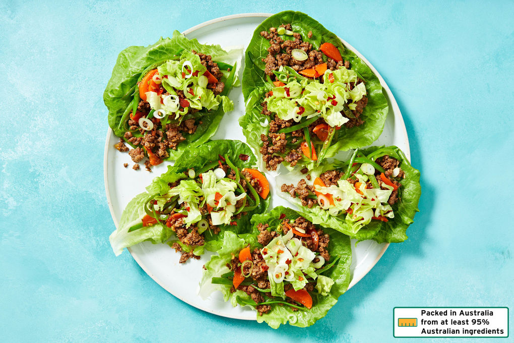 Reduced Carb Lamb San Choy Bau With Shredded Snow Peas Dinnerly