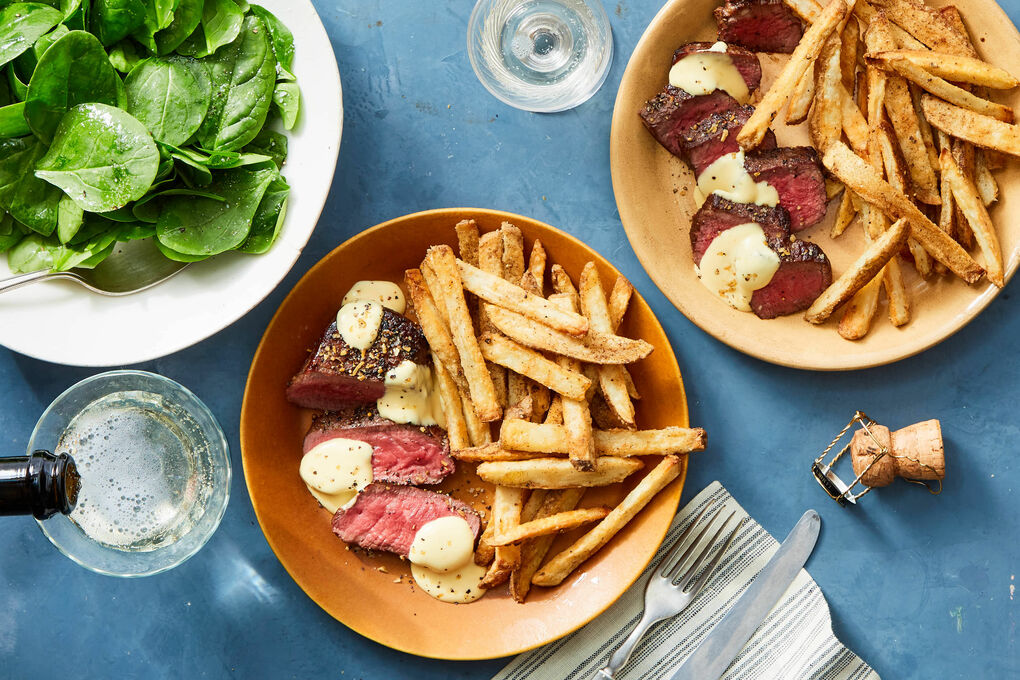 Steak Frites with Hollandaise Sauce