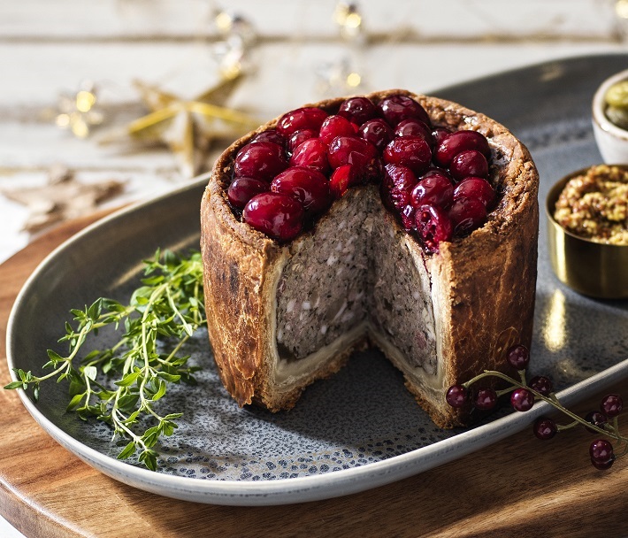 76. Cranberry Topped Pork, Pancetta & Chestnut Pie Food to Order by