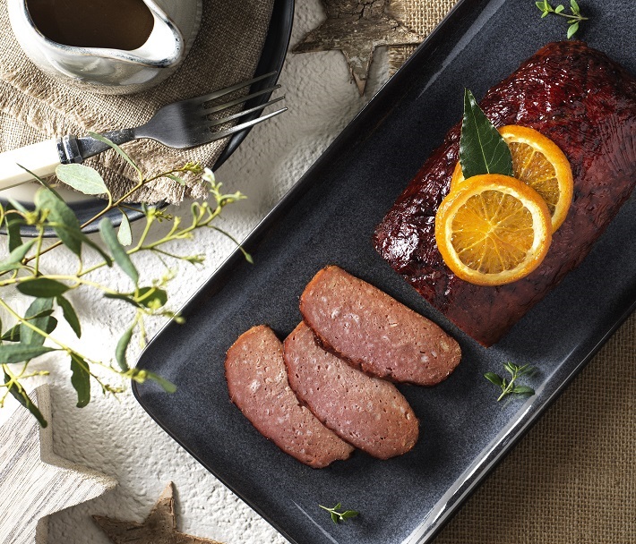 50. MeatFree GammonStyle Roast with a spiced blood orange glaze