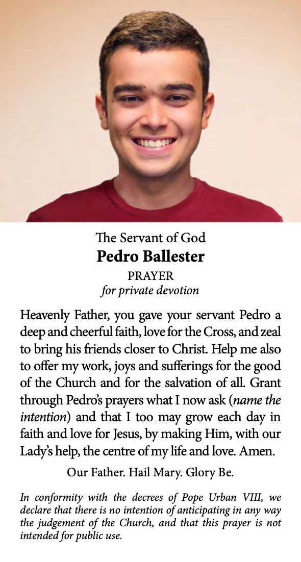 Prayer card of Pedro Ballester