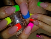 model French multicolor neon