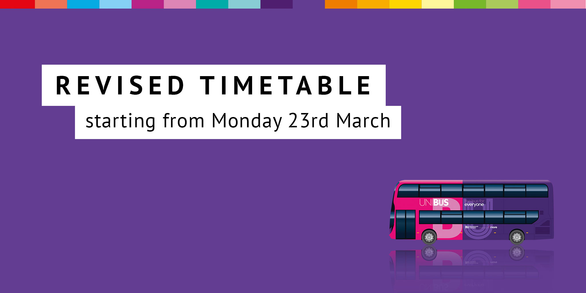 Image reading 'Revised timetable starting from Monday 23rd March'