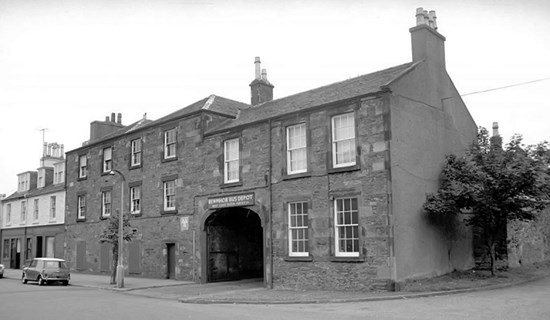 black and white photo of old building