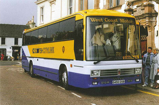 yellow citylink bus with West Coast Motors on the front