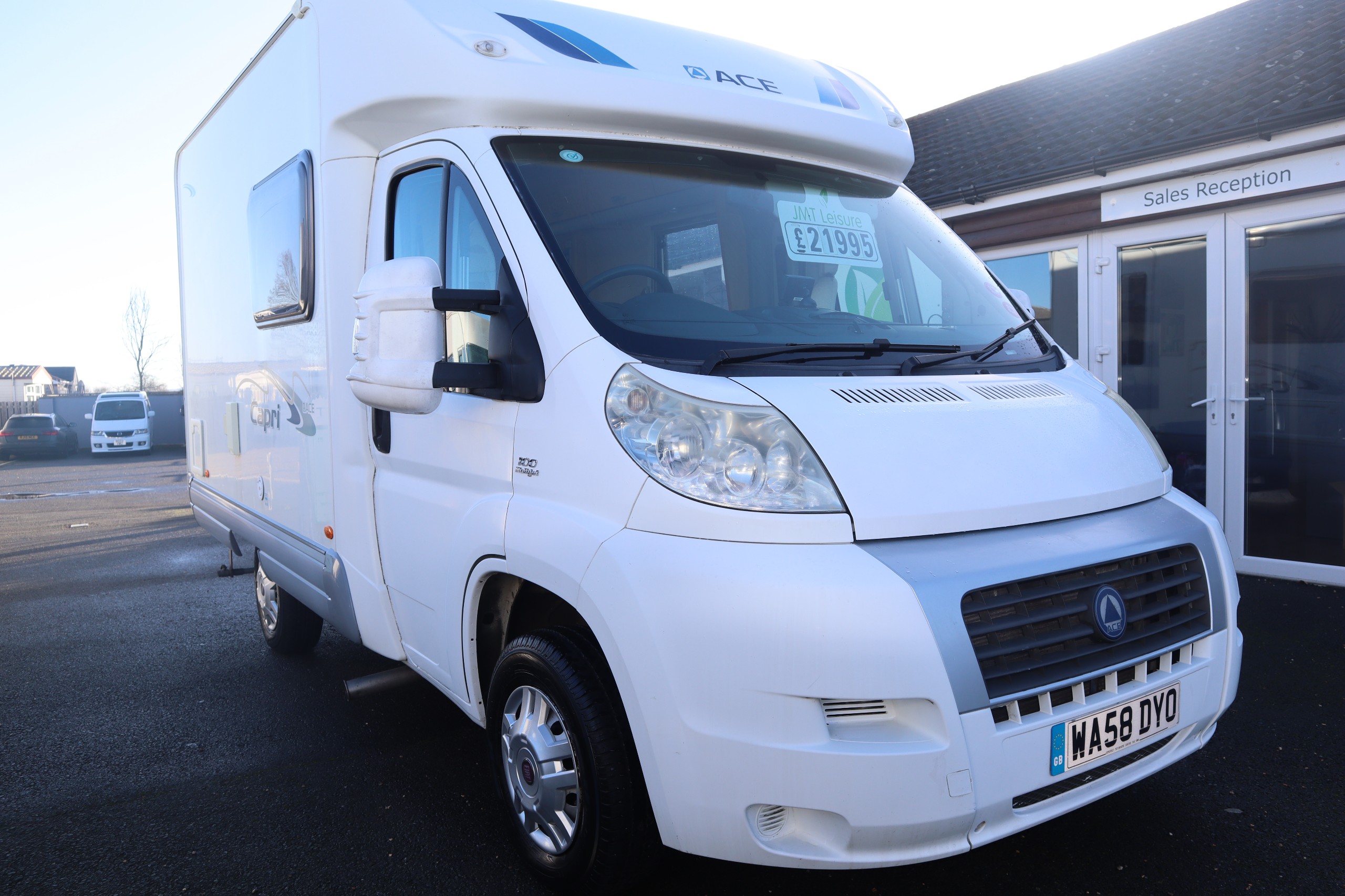 2008 Ace Capri Fiat Ducato , 2 belts, Compact Short Motorhome, 12 Months Warranty, MOT, Habitation Service 12