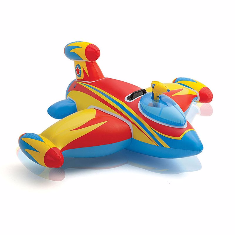 Детский надувной плотик Intex 57539 (147х127 см) "Космический корабль" Water Gun Spaceship Ride-On (Красный)