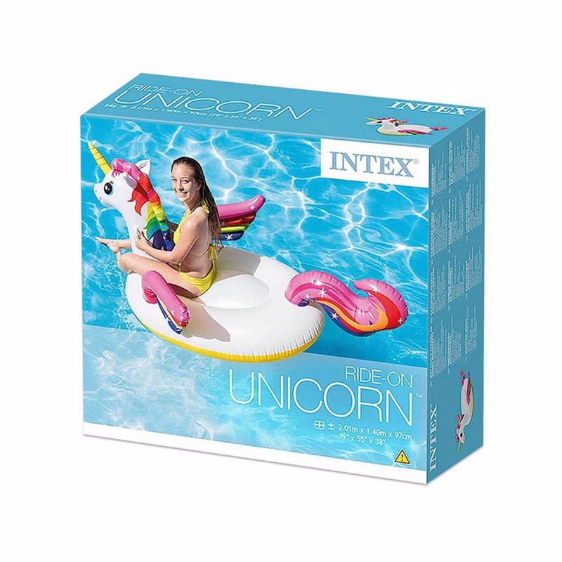 Детский надувной плотик Intex 57561 Единорог (201 x 140 x 97 см) Unicorn Ride-on