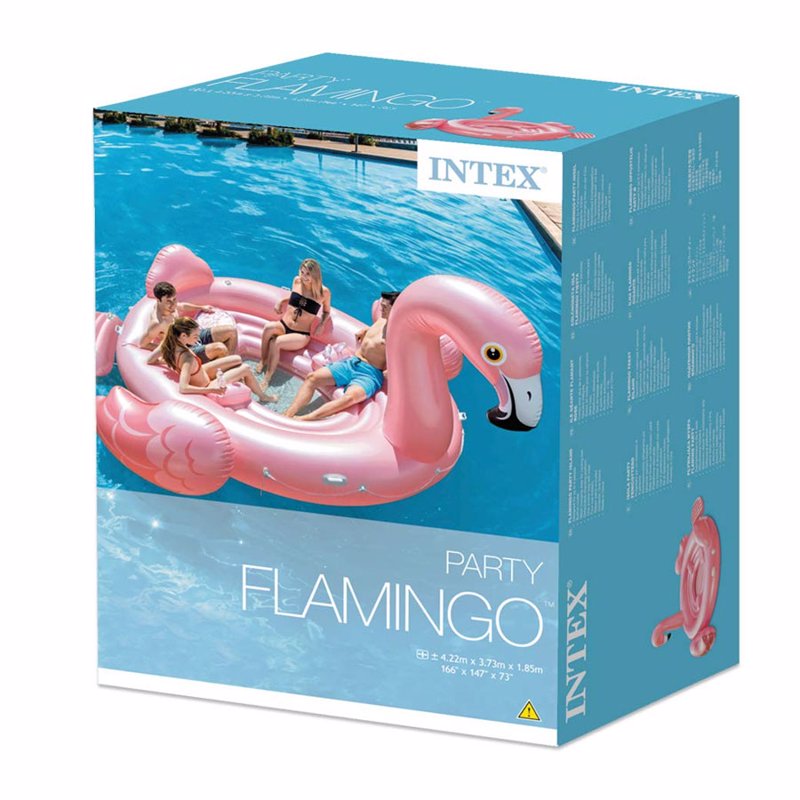 Надувной плот Intex 57267 Мега-остров Фламинго (422 x 373 x 185 см) Flamingo Party Island