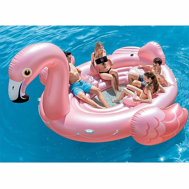 Надувной плот Intex 57267 Мега-остров Фламинго (422 x 373 x 185 см) Flamingo Party Island