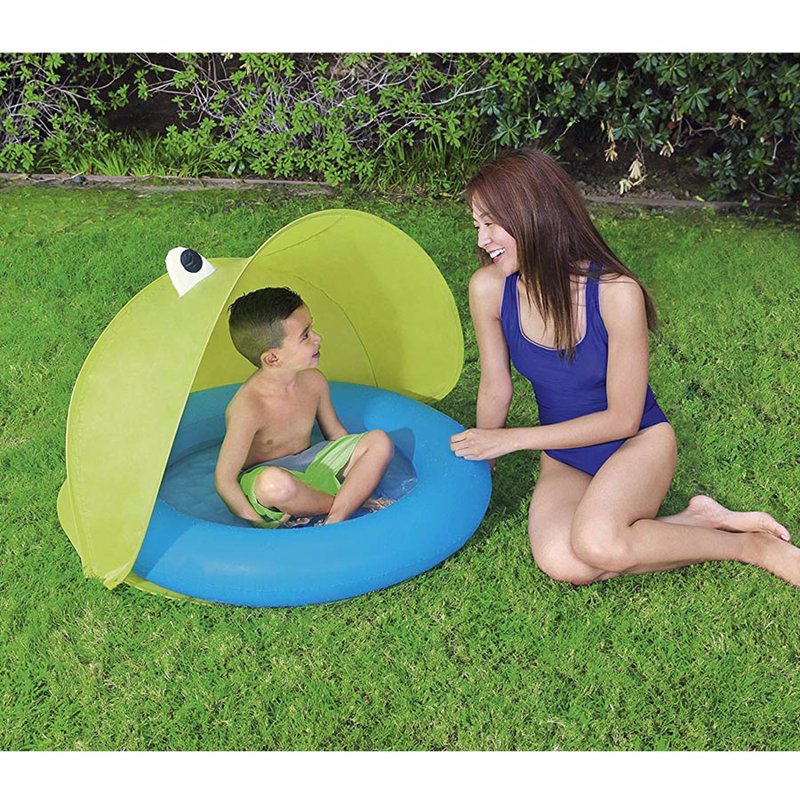 Детский надувной бассейн Bestway 51110 (Салатовый) Play Pool With Twist' N Fold Tent (97x97x74 см)