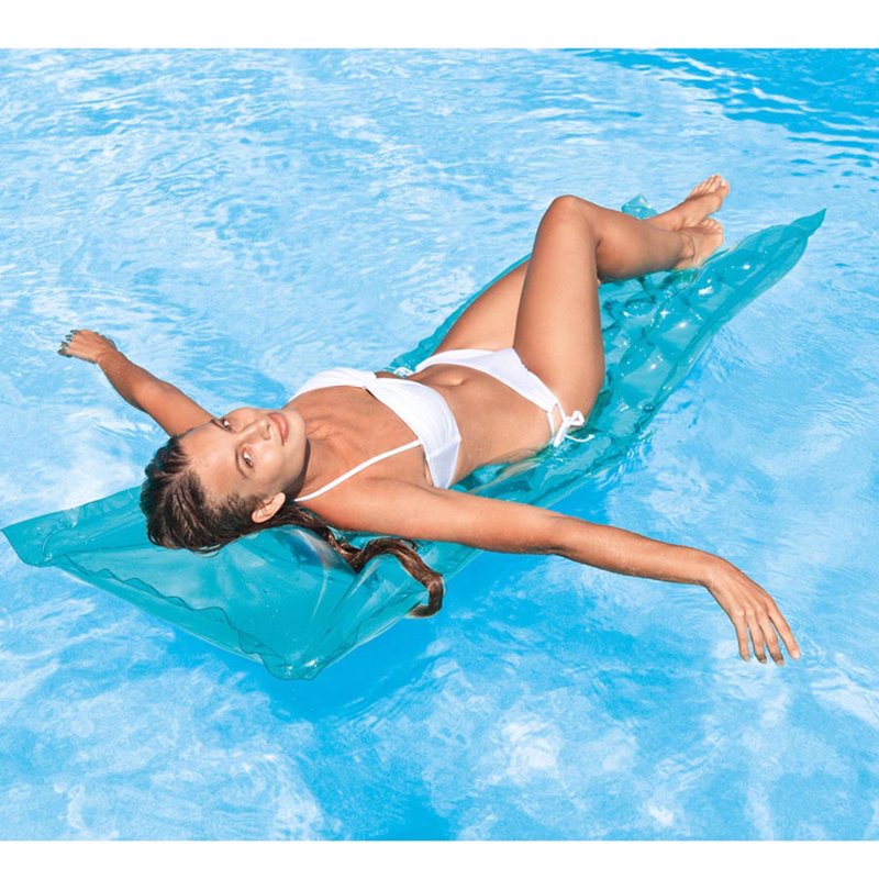 Пляжный надувной матрас для плавания Intex 59718 (Голубой) Relax-A-Mat (183х69 см)
