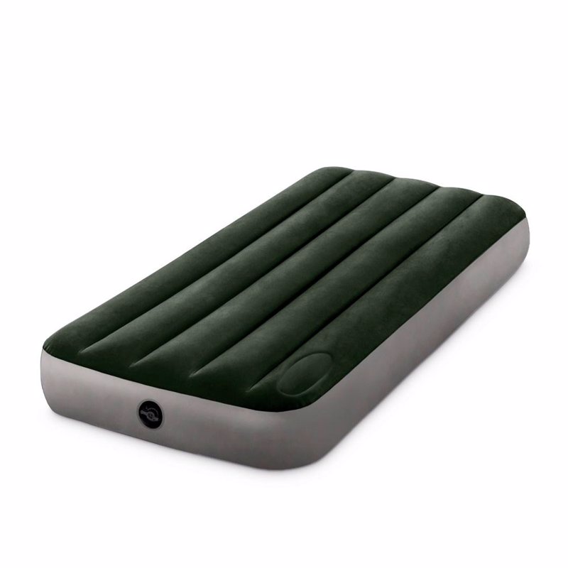 Односпальный надувной матрас Intex 64760 (76 x 191 x 25 см) Downy Airbed + Встроенный ножной насос