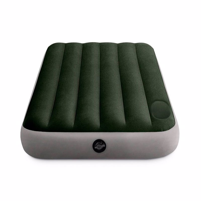 Односпальный надувной матрас Intex 64761 (99 x 191 x 25 см) Downy Airbed + Встроенный ножной насос