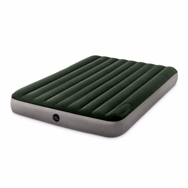 Двуспальный надувной матрас Intex 64763 (152 x 203 x 25 см) Downy Airbed + Встроенный ножной насос