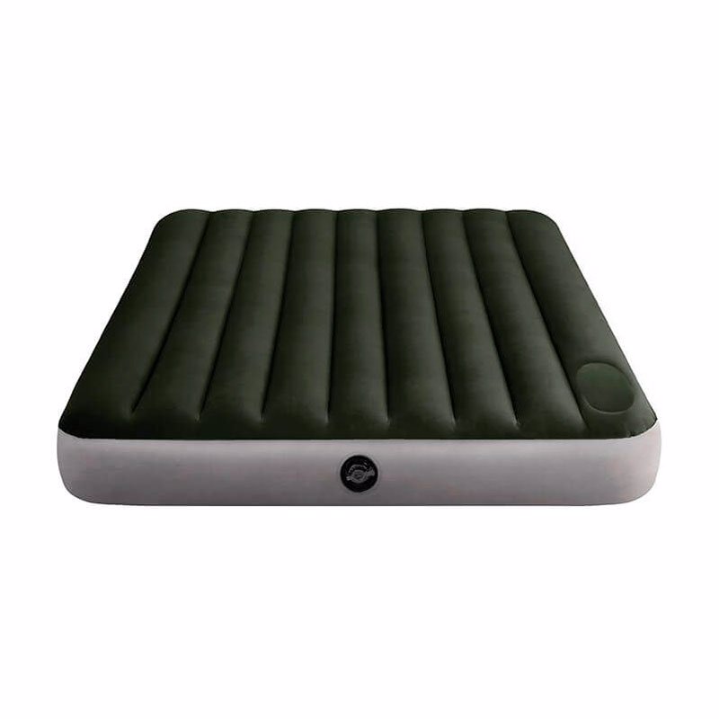 Двуспальный надувной матрас Intex 64763 (152 x 203 x 25 см) Downy Airbed + Встроенный ножной насос