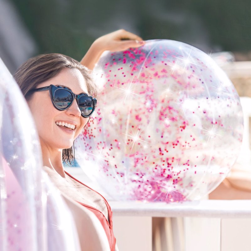 Надувной мяч Intex 58070 (51 см) Блеск (Розовый) Glitter Beach Balls
