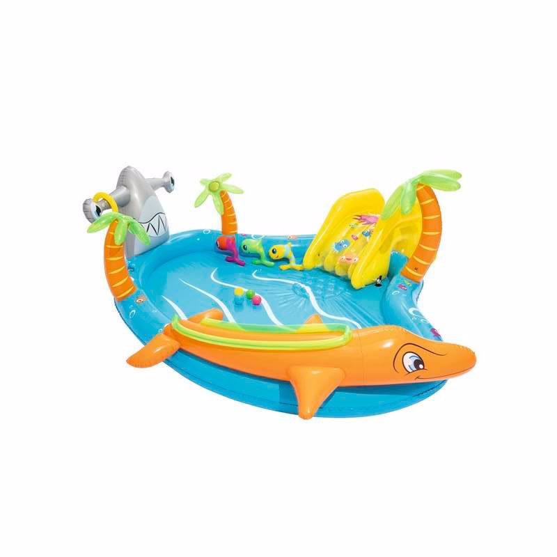 Водный надувной игровой центр-бассейн Bestway 53067 (280 x 257 x 87 см) Морские жители
