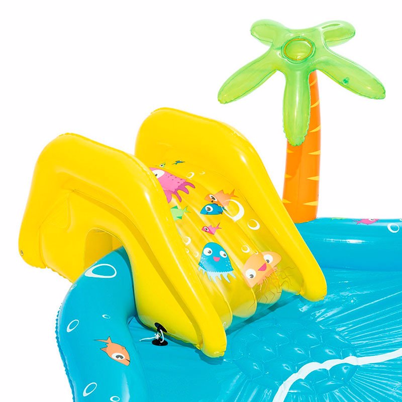 Водный надувной игровой центр-бассейн Bestway 53067 (280 x 257 x 87 см) Морские жители