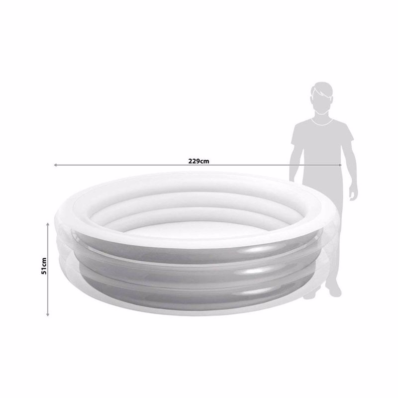 Семейный надувной бассейн Intex 57192 (229-51 см) Серый