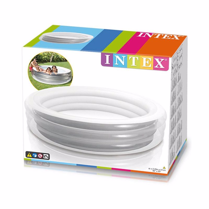 Семейный надувной бассейн Intex 57192 (229-51 см) Серый