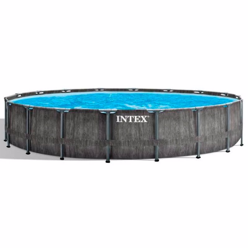 Круглый каркасный бассейн Intex 26744 (549-122 см) GreyWood Prism Frame Pool