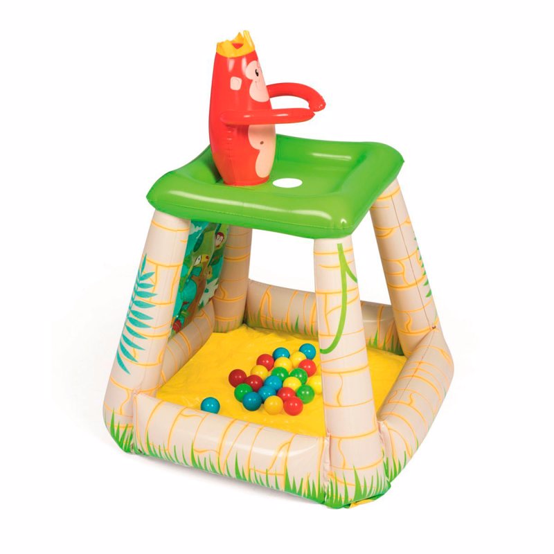 Детский надувной игровой центр-бассейн Bestway 52266 (89 x 86 x 107 см) Джунгли
