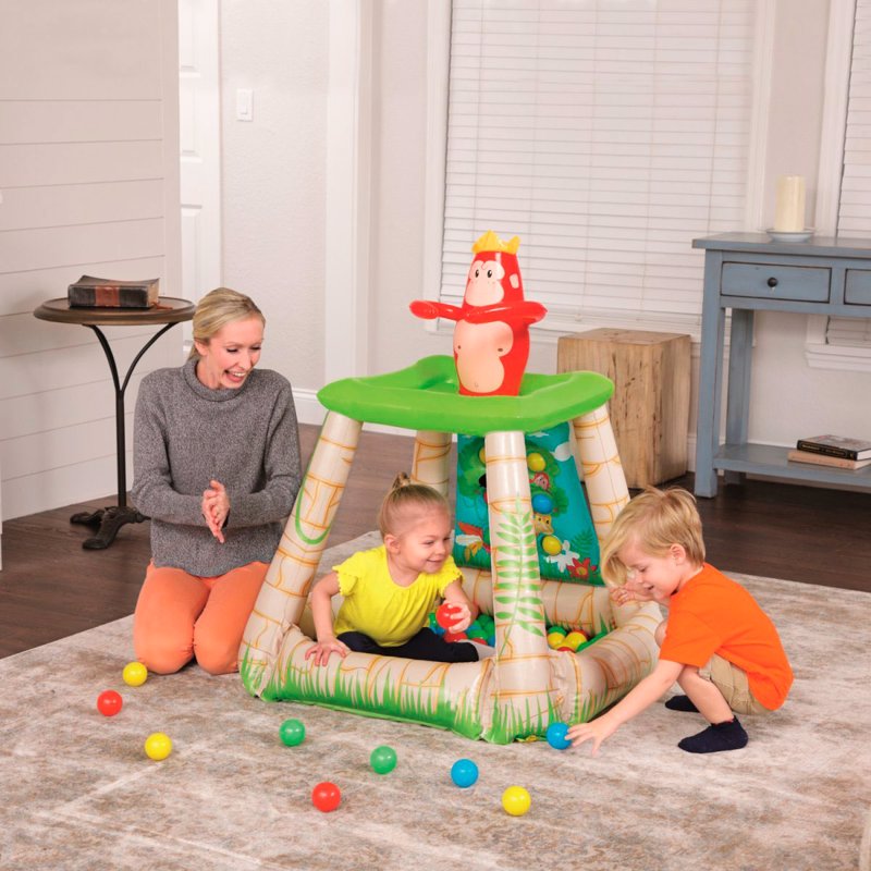 Детский надувной игровой центр-бассейн Bestway 52266 (89 x 86 x 107 см) Джунгли