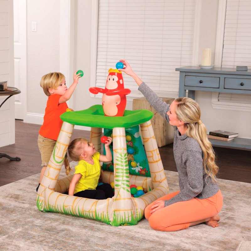 Детский надувной игровой центр-бассейн Bestway 52266 (89 x 86 x 107 см) Джунгли