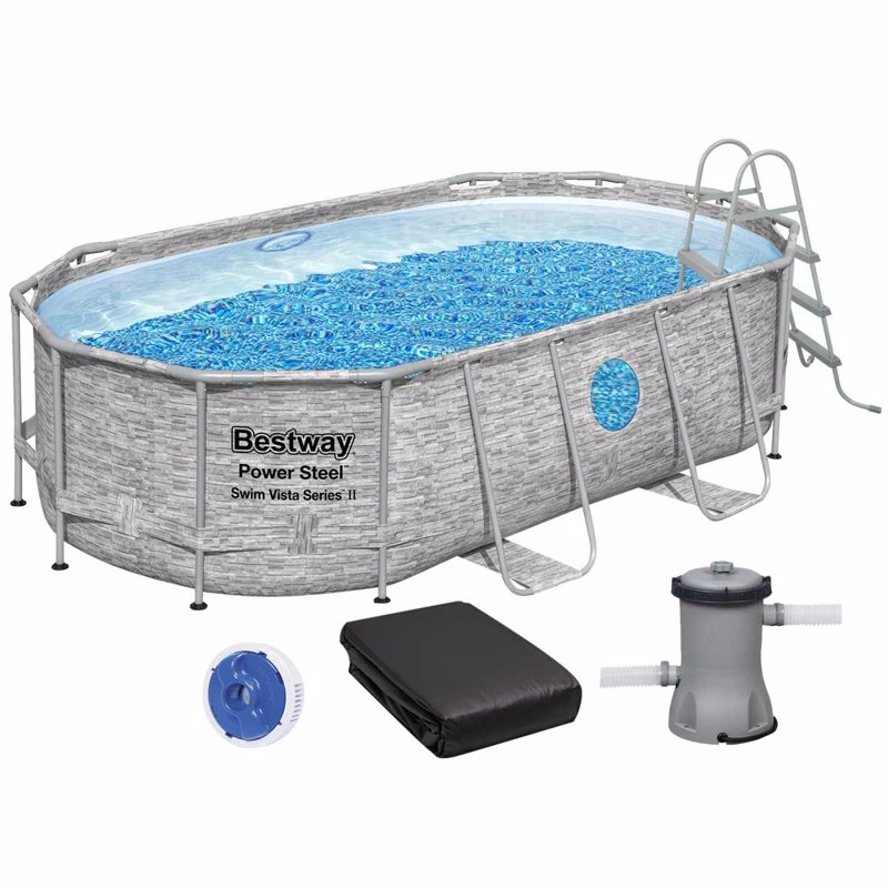 Овальный каркасный бассейн Bestway 56714 (427-250-100 см) Power Steel™ Swim Vista Series™